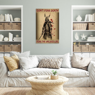 Samurai Dont Fear Mort - 1 pièce, reproduction d'art graphique sur toile tendue