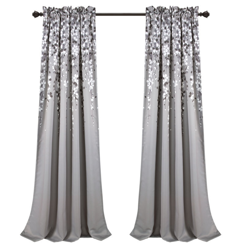 Room Darkening Curtain Pair, Red/White, 132cm W x 160cm L