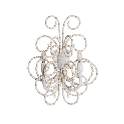Wood Bead Wall Sconce
