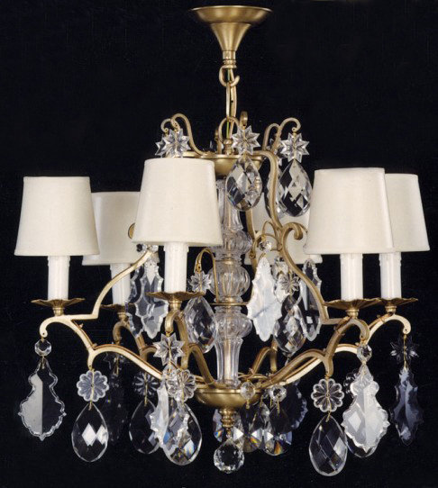 Delvalle 6 - Light Shaded Chandelier, Uniform Flemish