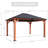 Sequoia Premium Cedar Wood Hard Top Gazebo With Galvanized Steel Slope Metal Roof-109834377