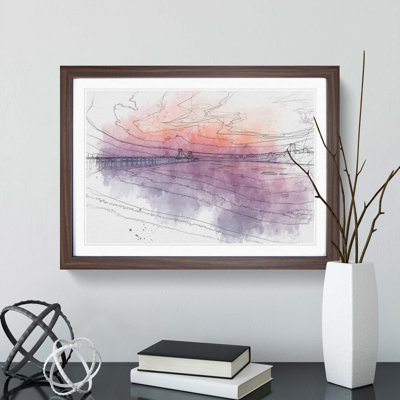 Xinghai Bridge in China in Abstract - Picture Frame Graphic Art Print