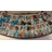 Zorigs Mosaic Mirror, Wall Art Décor – 24” Round Handcrafted Decorative Wall Mirror, Silver, Sky Blue, and Maple Brown Mosaic Tiles with Embedded Imperial Design