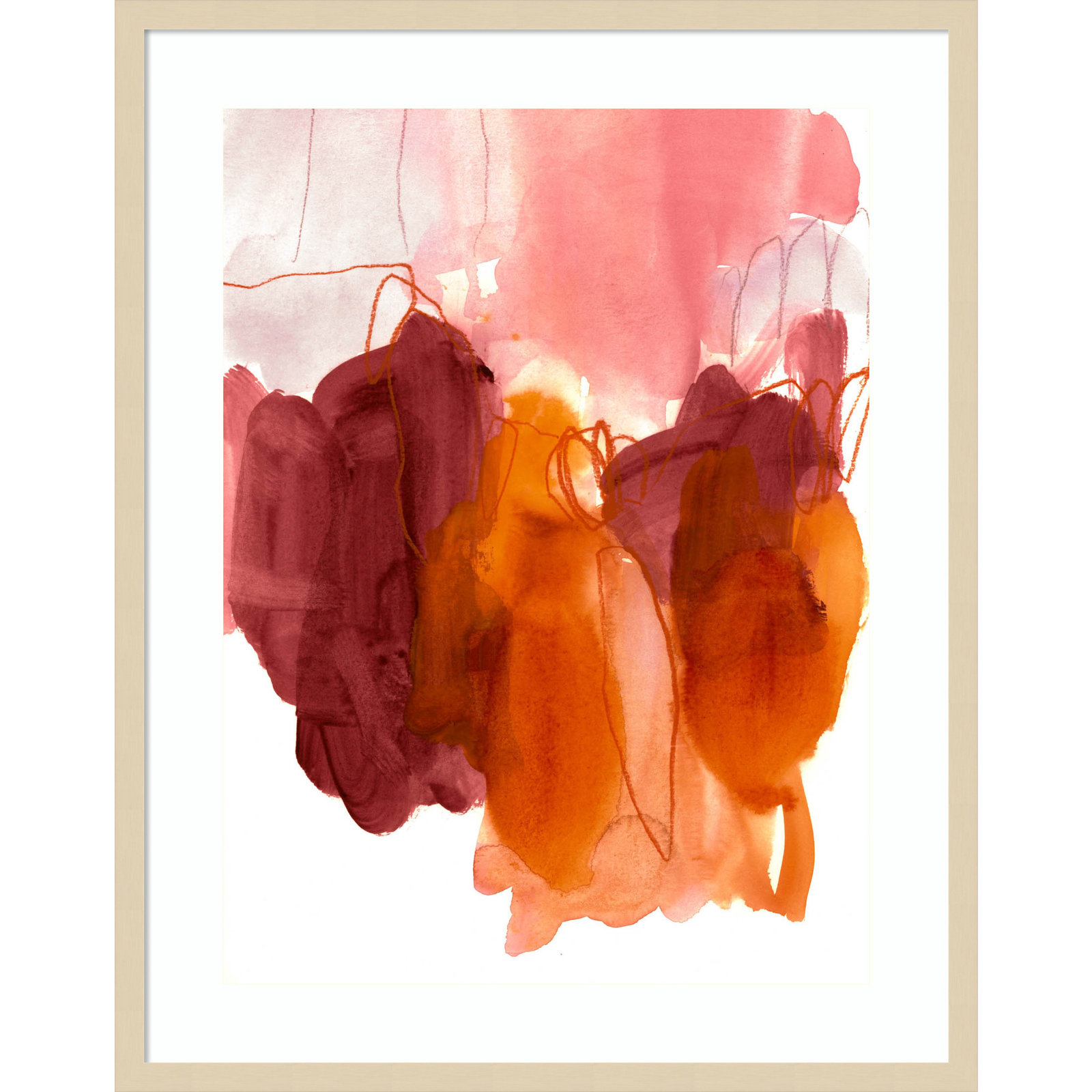 Orelia "Abstract Painting X" Print, Brown, 33" H x 26" W