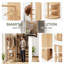 Miroir pleine longueur pivotant à 360 ° 66 po x 14 po avec crochets, conception peu encombrante pour les chambres à coucher / salons / garde-robes (finition bois naturel)-154343954