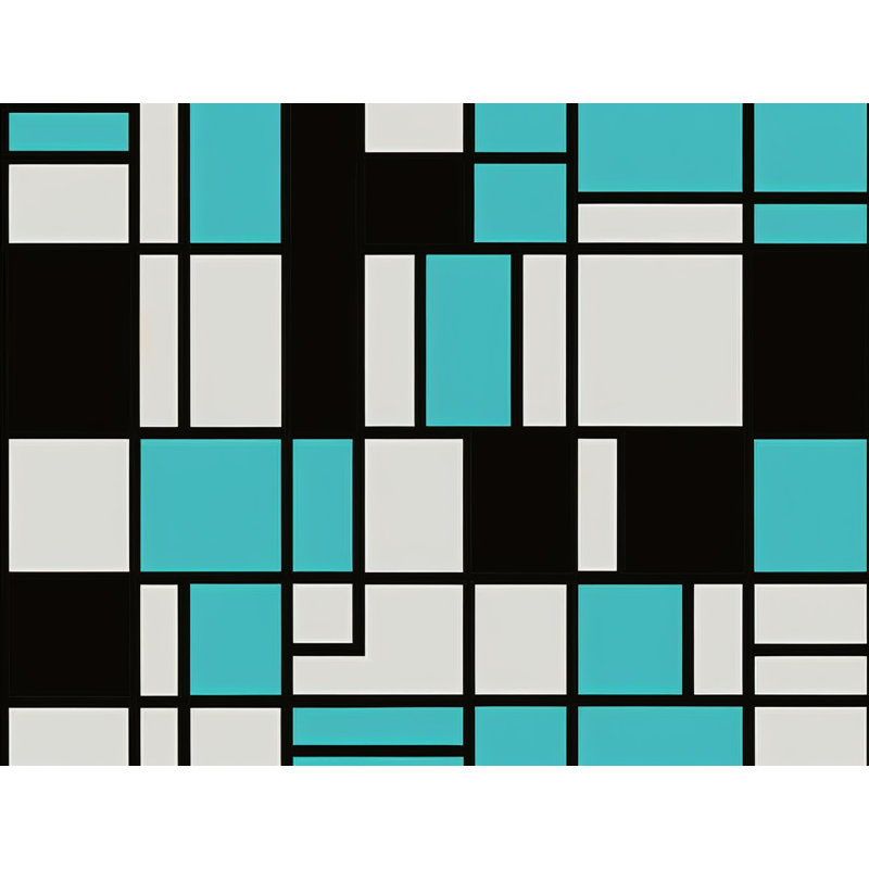 Machine Printed Throw Blanket, 60" L x 50" W, Plaid, Black/Turquoise