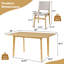 Ensemble de salle à manger moderne 5 pièces - Table rectangulaire en bois massif et chaises rembourrées en lin, finition noyer avec tissu beige pour la cuisine / salle à manger, naturel-1733685334-1733685335