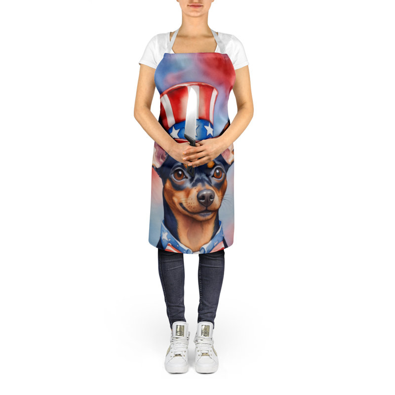 Patriotic American Apron, Miniature Pinscher