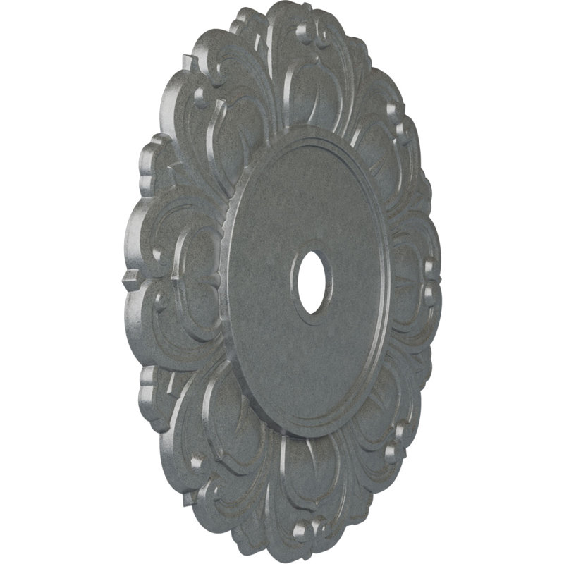 Médaillon de plafond ange Endurathane, diamètre extérieur de 32 1/4 po x P 3 5/8 po x P 1 1/8 po (convient aux auvents jusqu'à 15 3/4 po), finition platine peinte à la main
