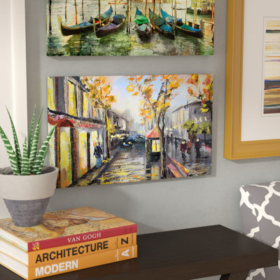 «City in Yellow Shade», reproduction de peinture à l'huile sur toile