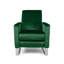 Fauteuil inclinable Arvin Modern Glam avec dossier en métal, revêtement en velours émeraude pour le salon et la chambre à coucher
