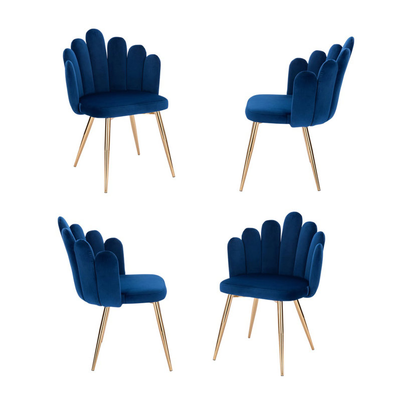 Chaise de salle à manger en velours Jerick