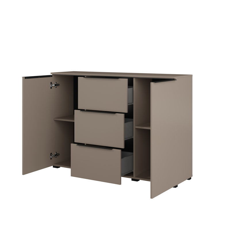 Anusan 132cm W 3 - Drawer Chest of Drawers, Beige