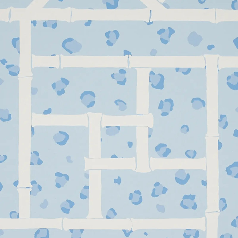 Papier peint Schumacher x Cristina Buckley, Bleu ciel