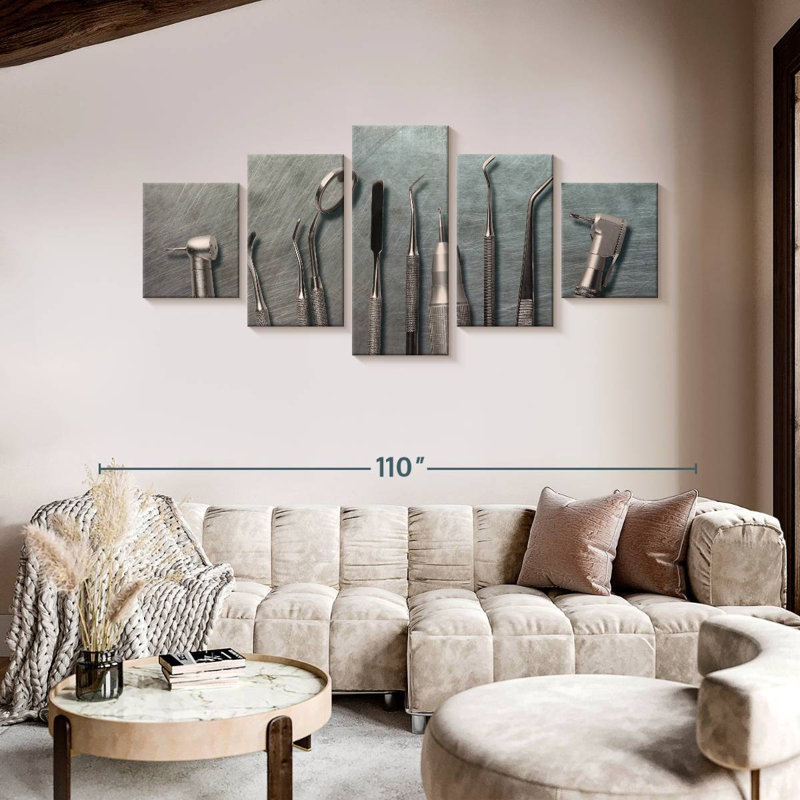 Dentist Silver Tools, 42" H x 92" W