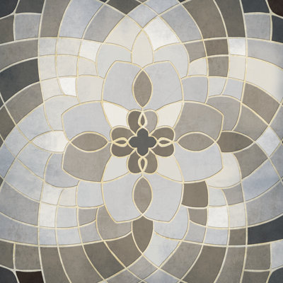 Mosaic Beauty Greige - Wrapped Canvas Print