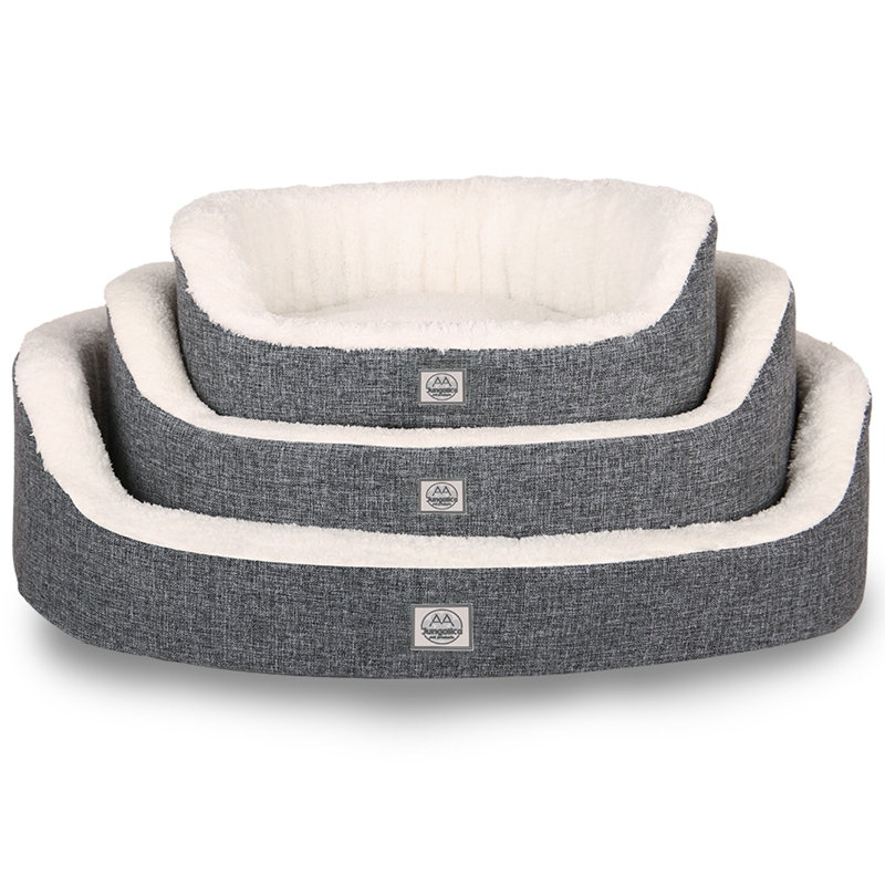Jungolica Orthopedic Pet Bed, 80cm H x 70cm W x 22cm D, Beige/Grey
