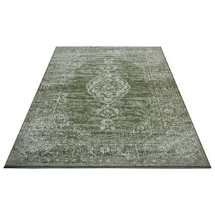 Designer velor rug Mridional green