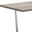 Table de salle à manger de 59 po en bois massif taupe et argent