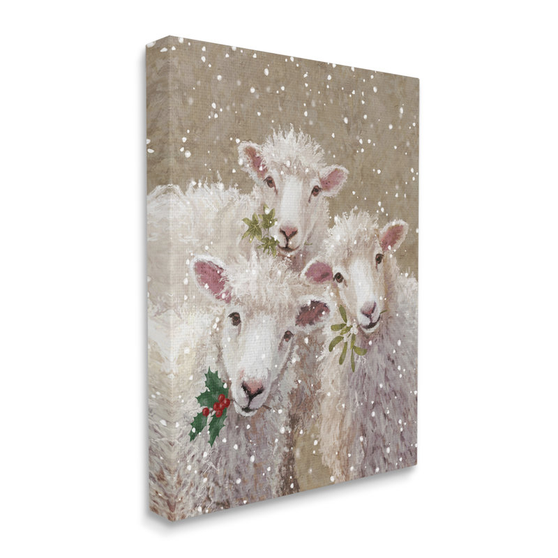 Aw-063-Canvas Winter Sheep Trio Farm Farms on Canvas par Pip Wilson, peinture, H 20 po x l 16 po x P 1,5 po