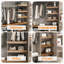 5 couvertures en mousse de noyer 5 pièces pour tablettes de garde-robe de salle de bain amovibles, avec texture en bois et 10 supports en acrylique à angle droit pour une utilisation régulière