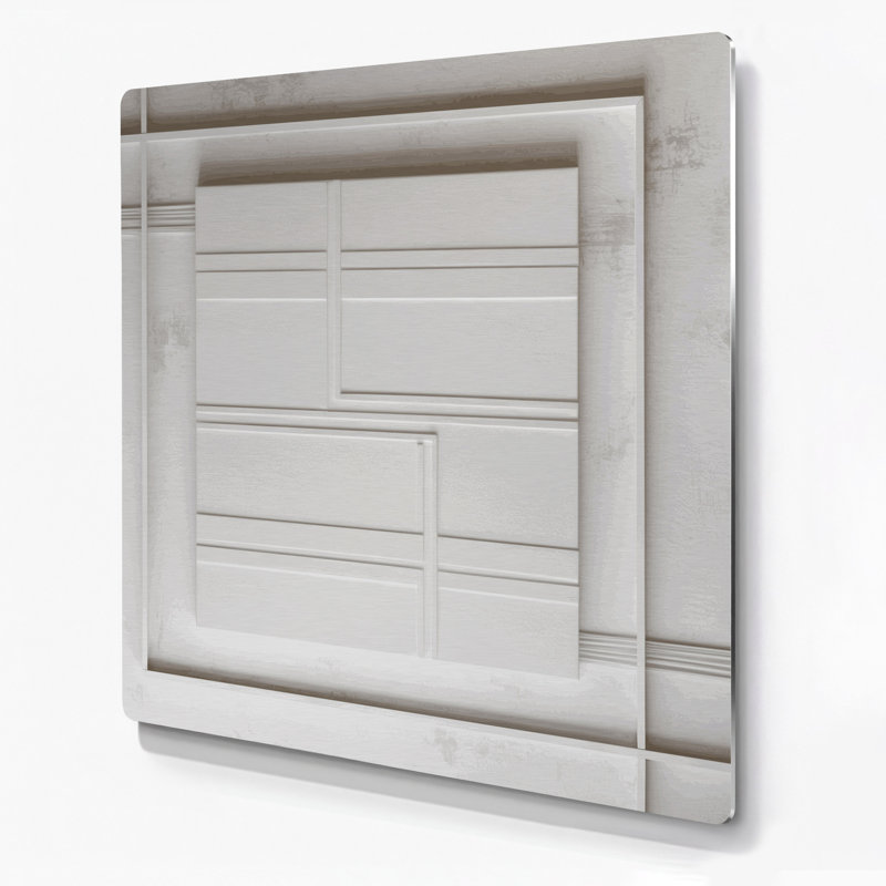 Minimalisme 13, art mural en métal beige, H 32 po x l 32 po