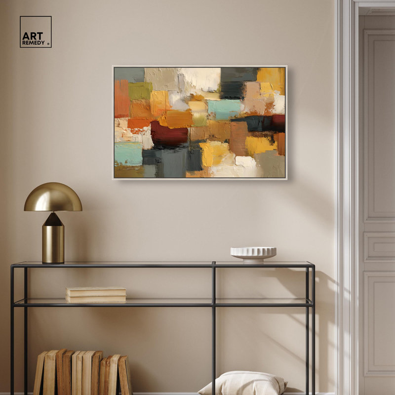 "Urban Patchwork I", impression sur toile par Art Remedy, cadre argenté, 30 x 20, H 21 po x l 31 po, Cadre argenté