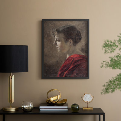 «Vintage Portrait Print CXVII», reproduction encadrée - bois massif