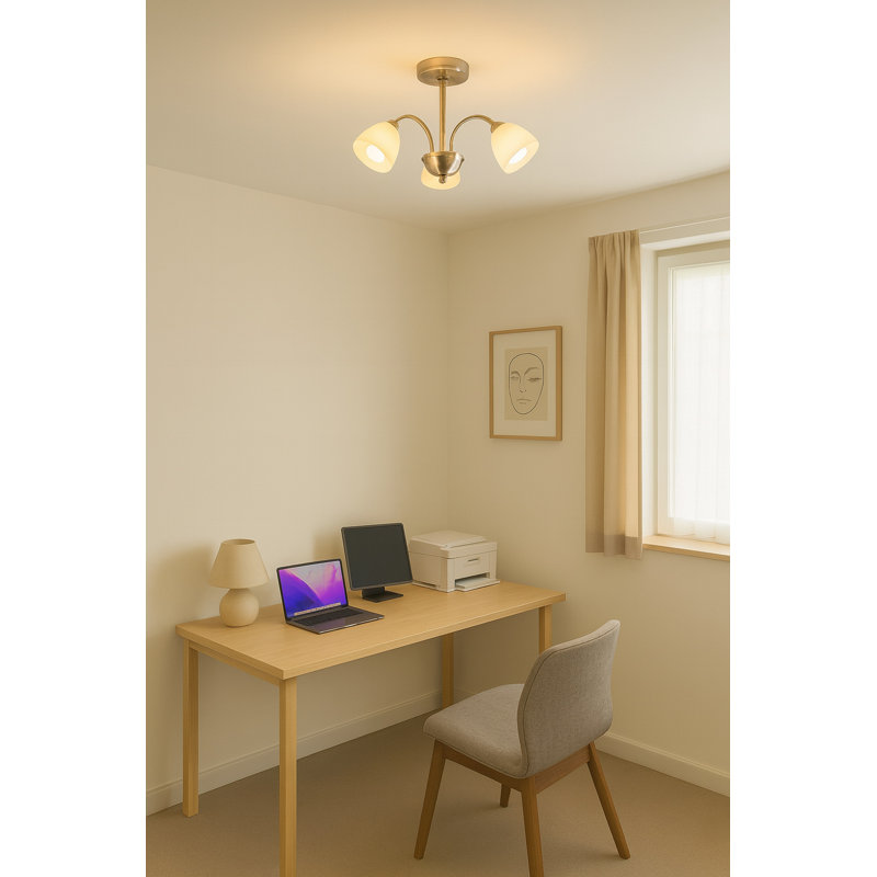 Shina 3 light Semi Flush Ceiling Pendant Light