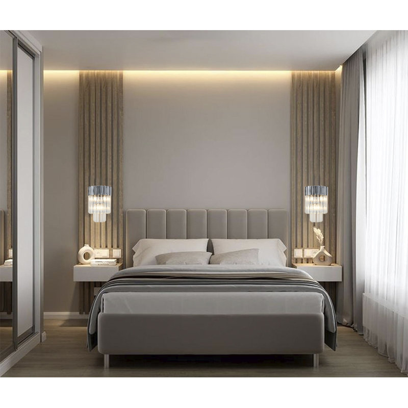 3 Light Transitional Crystal Wall Sconce , Chrome