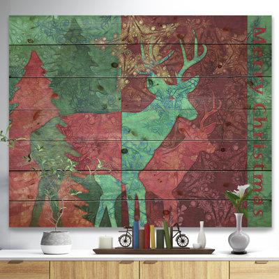Christmas Deers Mixed Media - impression d'art graphique
