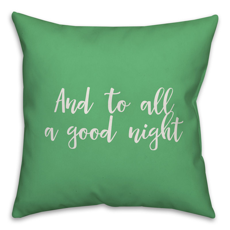  Coussin and and to all a Good Night, Vert clair, Housse de coussin