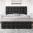 Bed Frame With Headboard And 4 Storage Drawers, Platform Bed Frame Square Stitched Button Tufted-1669489728-1669489731