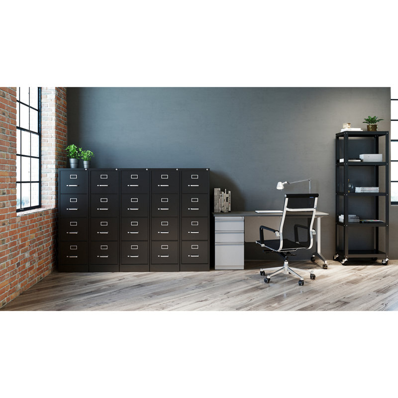 Jolene 15'' Wide 4 -Drawer Steel File Cabinet, Black