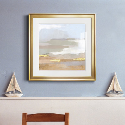 «Abstract Coastland II», toile encadrée de qualité supérieure - prête à être accrochée