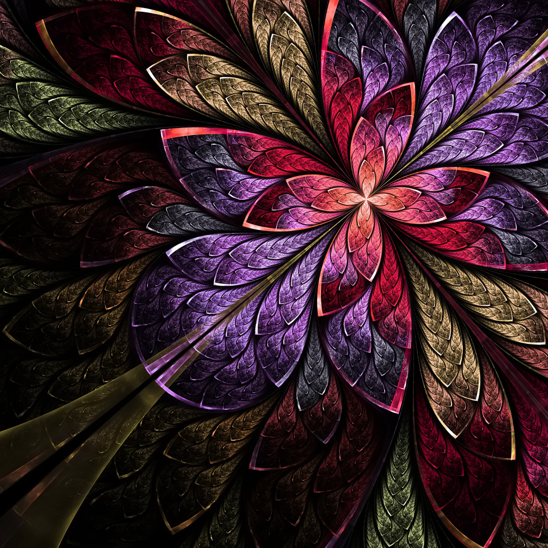 Leinwandbild Beautiful Fractal Flower von Velirina