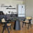 Black Round Solid Wood Dining table-1900784822