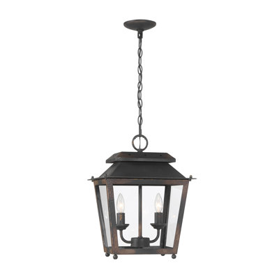 Mini-luminaire suspendu 2 lumières Aramie avec verre transparent