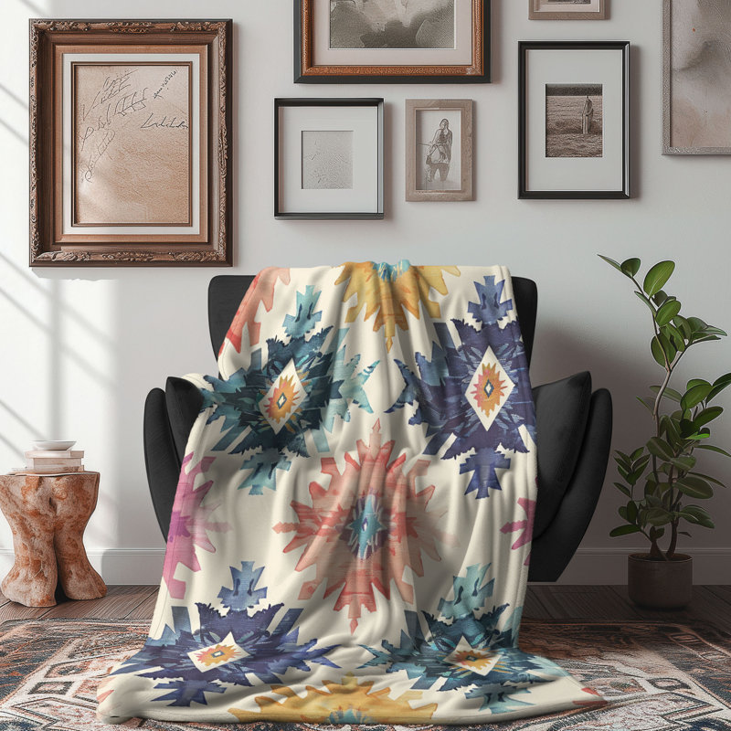 Couverture transparente en sherpa 1 pièce Aztec, Grand lit