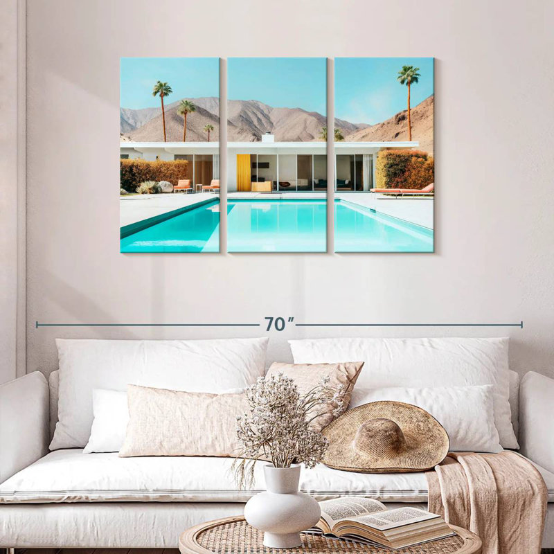 Lilie style Mid-Century moderne Palm Springs, H 28 po x l 45 po