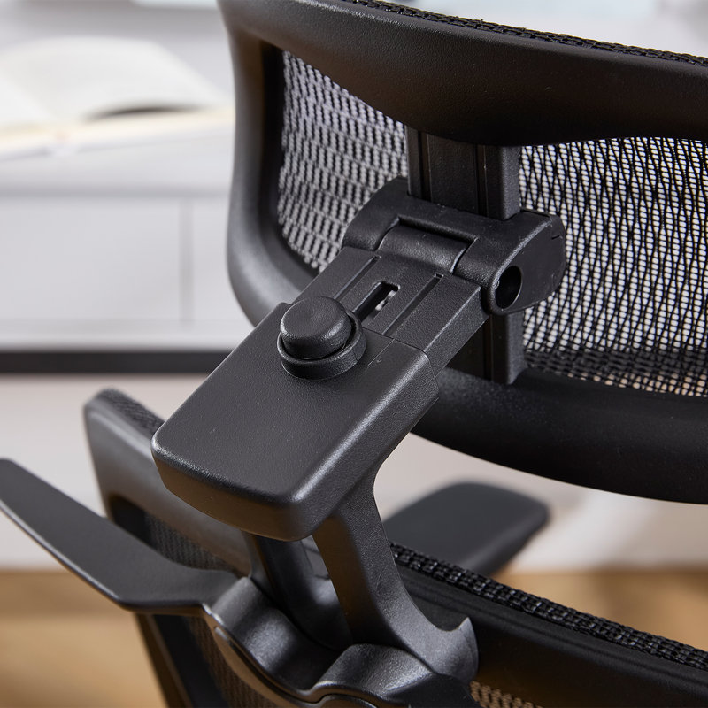 Chaise de bureau multifonctionnelle en filet, chaise de bureau pratique avec appui-tête réglable, soutien lombaire, accoudoirs et repose-pieds