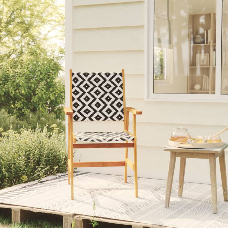 Brazzell Folding Patio Dining Armchair with Cushion, Brown
