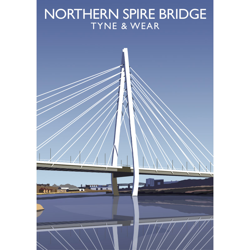 Northern Spire Bridge by Richard O'Neil - Print, 40 cm H x 30 cm W x 1 cm D, No Frame