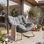 Chaise berçante en acier avec coussin
