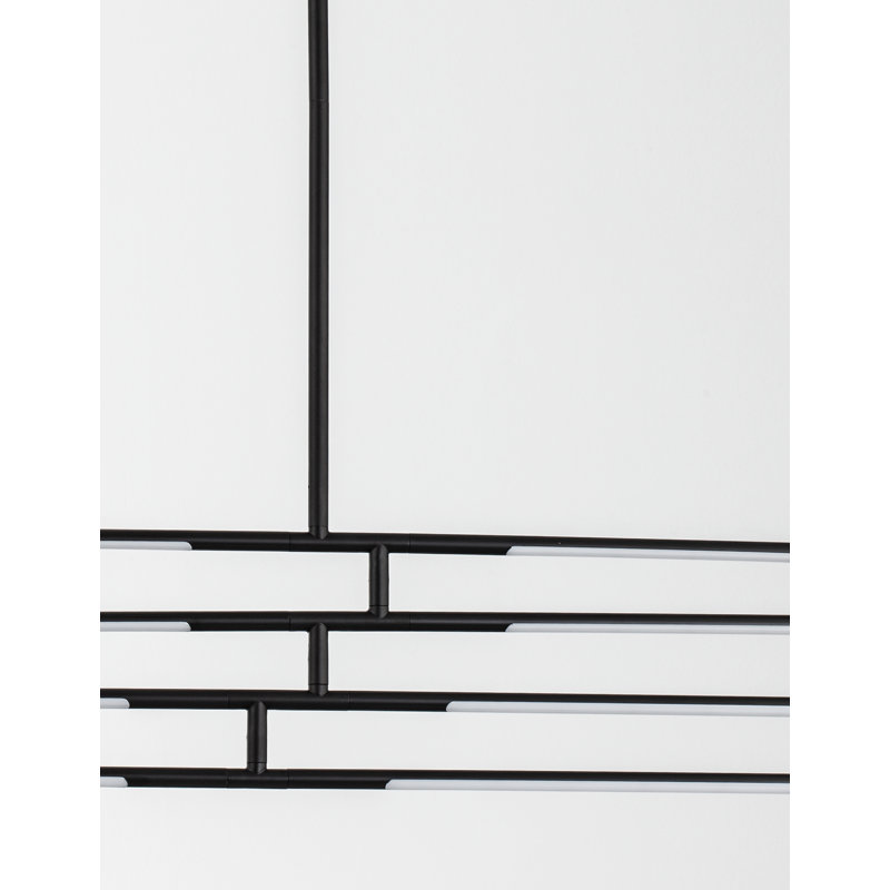 8 - Light Geometric LED Chandelier, Black