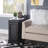 Modern Accent Table With Pull-Out Tray, Hidden Storage, And Coasters For Sofa Or Chair
