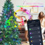 Arbre de Noël vert 9 pi avec 620 lumières DEL RVB contrôlées par le Wi-Fi, 1721 pointes en PVC, 38 fonctions d'éclairage, synchro musicale, structure à charnières et support en métal - arbre des Fêtes contrôlé par une application intelligente-118032870