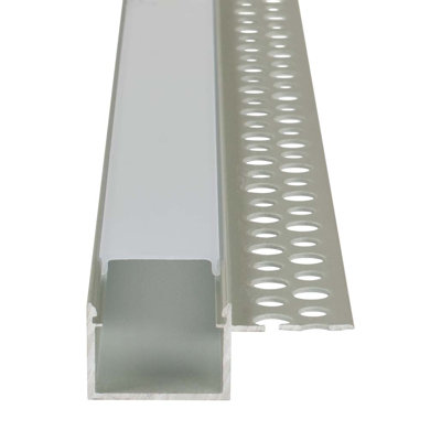 3.3Ft Drywall Aluminum LED Channel 3-Pack, End Profile, 5/7" (Nominal) Channel Width, End Caps And 1 Frosted Lens Included