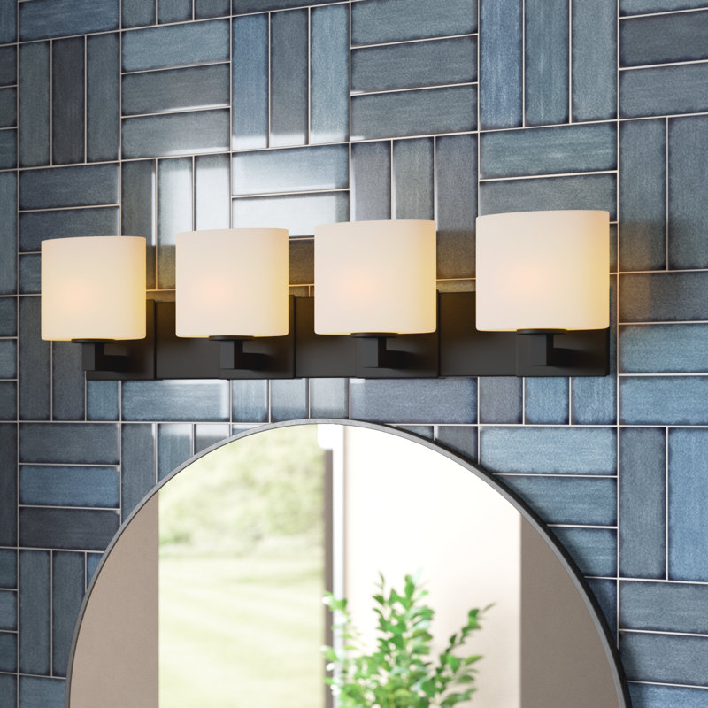 Casson 4 - Light Dimmable Vanity Light, Matte Black, Cylinder with Flat Rim