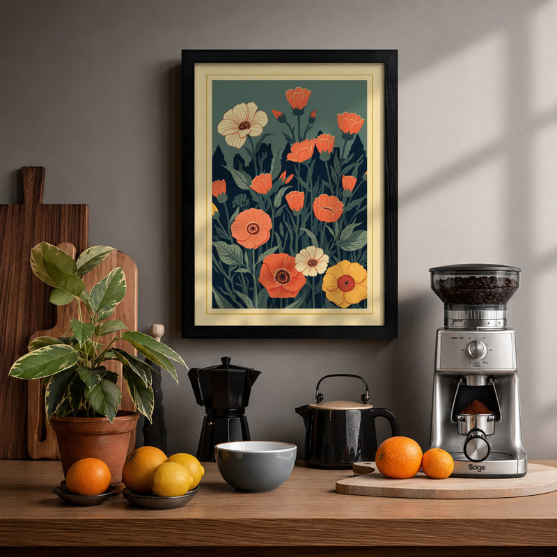 Autumn Cluster Botanical - Framed Print, A1 - 84.1 x 59.4 cm, Black
